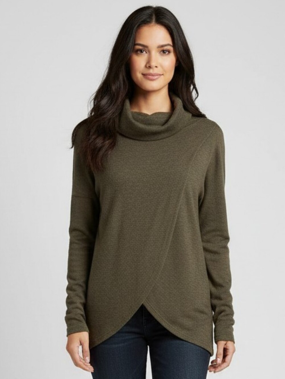 Olive Women's Cowl Neck Sweater